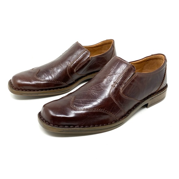 Josef Seibel Douglas Men’s Marone Leather Loafers Slip-On Comfort Dress Shoes